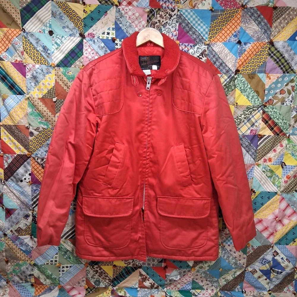True Vintage 60s Ted Williams Sears Action Rite Sportswear Red Hunting Jacket XL